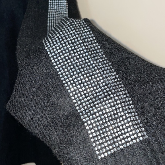 Asos Curve River Island plus hoodie sweater rhinestone detail in black 14/16 - Picture 6 of 11